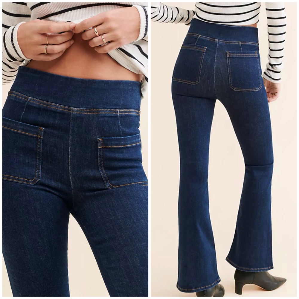 Frame The Bardot Jetset High Rise Flare Jeans in Blue - Picture 2 of 13